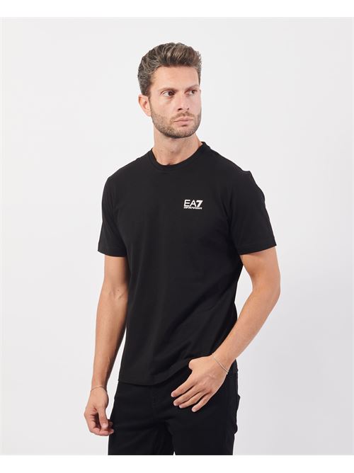 T-shirt à col rond EA7 en coton avec logo EMPORIO ARMANI EA7 | 8NPT25-PJVPZ1200